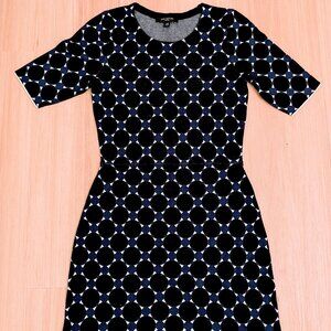 Women's Black and Navy Ann Taylor Knit Dress size XXS